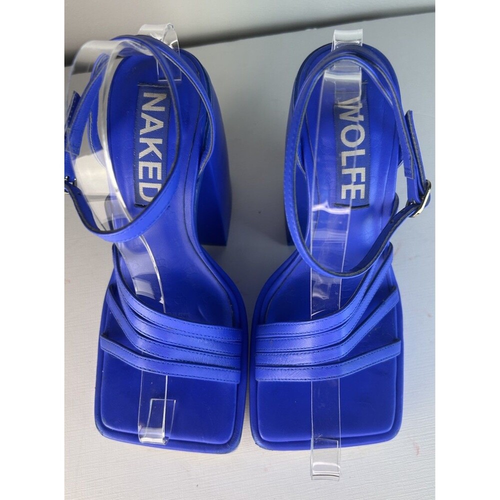 Naked Wolfe Platform Sandals jada Royal Blue Size EU 39 US 9 - Picture 6 of 13